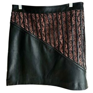 Gaudi Italy Wherever Woman Black Faux Leather Mini Skirt Size 10-12 US
